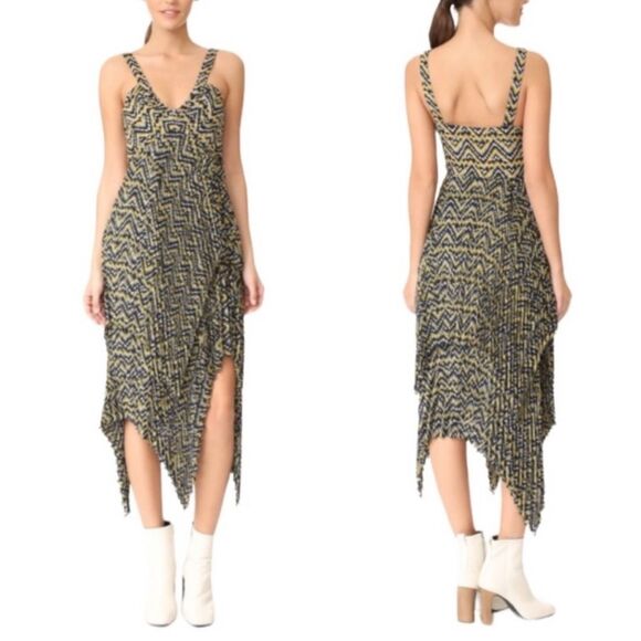 A.L.C. Multicolor Kendall Silk Sleeveless Asymmetrical Lined Sundress Size 8 - Picture 2 of 13